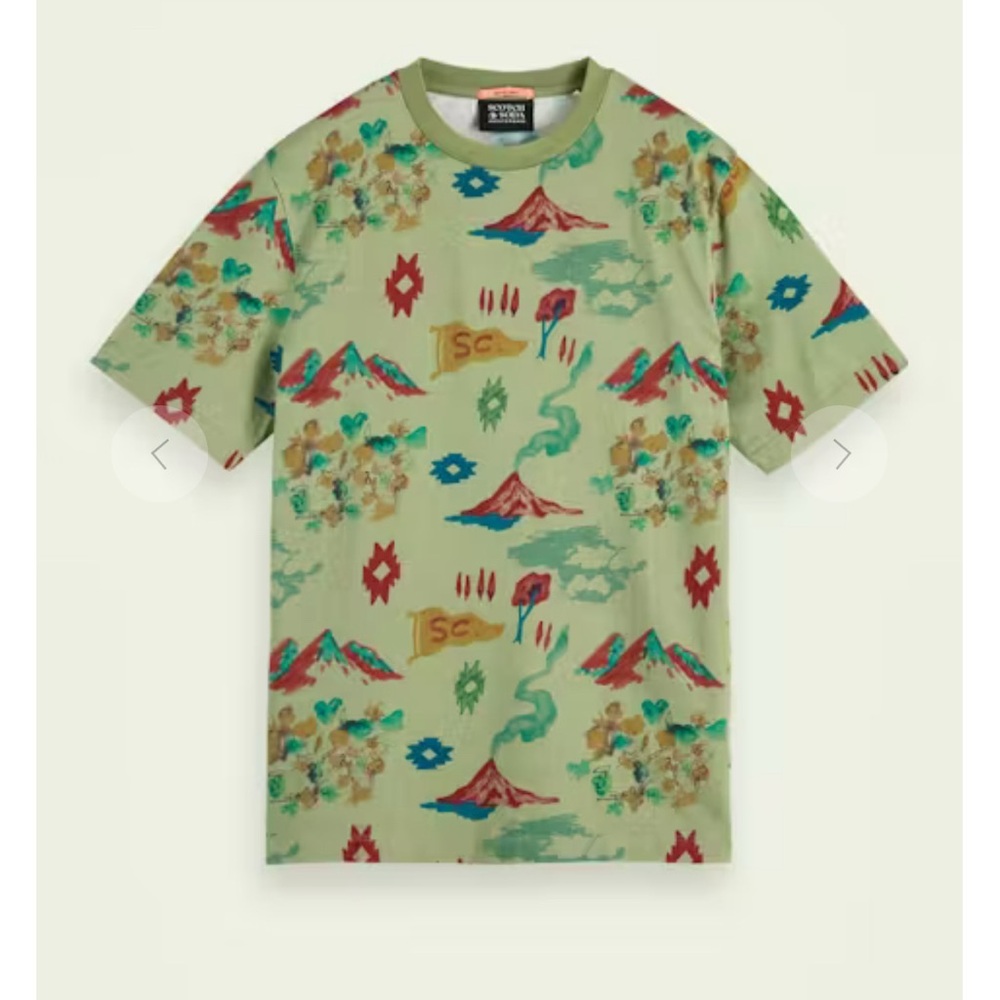 Scotch & Soda Green and Red Short Sleeve Tee